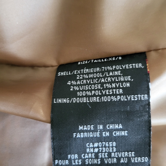 Wool Blend black/off white Plaid Coat XS - Picture 5 of 7